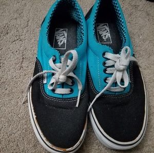 Van's blue and black shoes